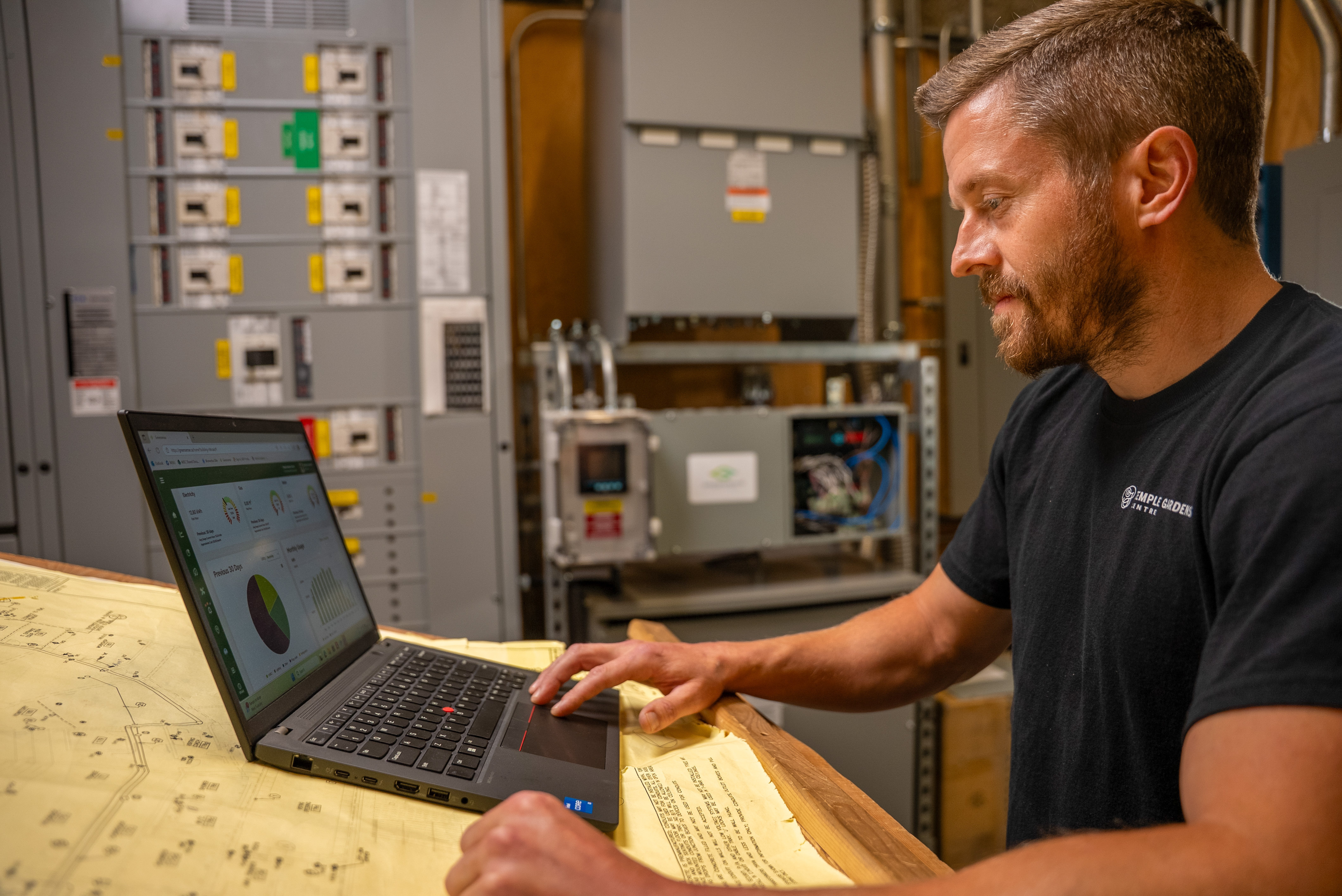 computer screen with graphs